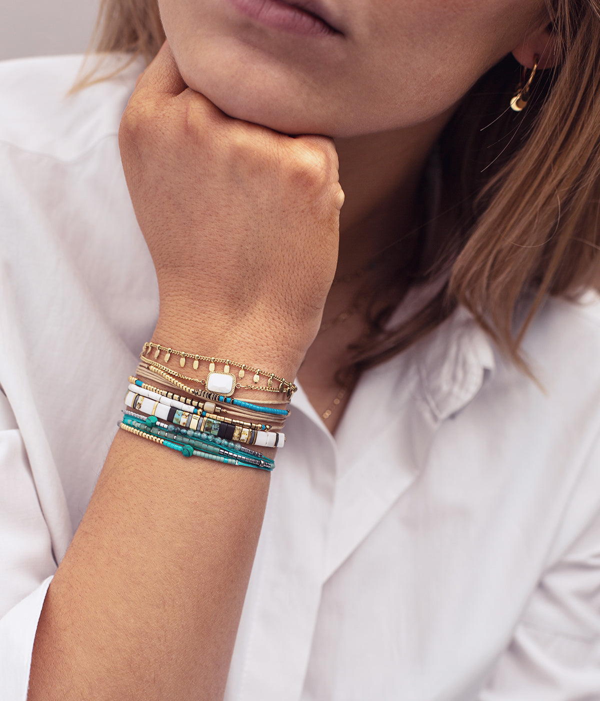 Bracelet Cube (Acier doré)