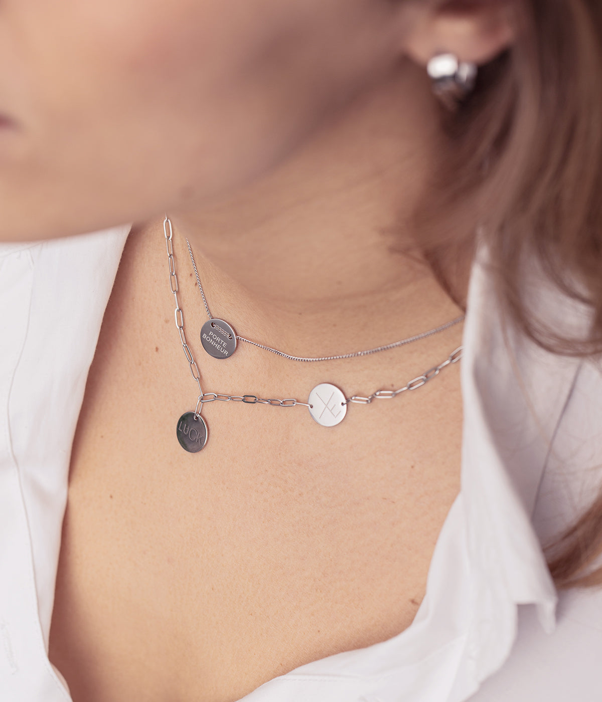 Collier multi Charm Luck (Acier doré)