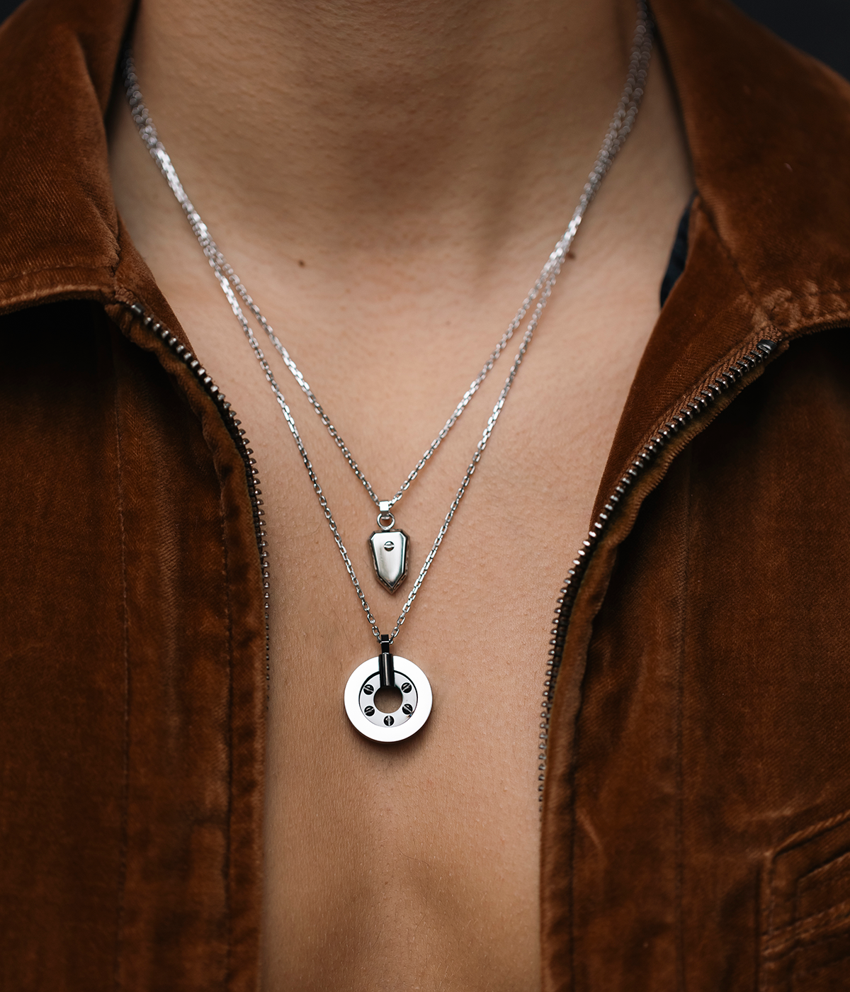 Collier Olivier (Acier noir)
