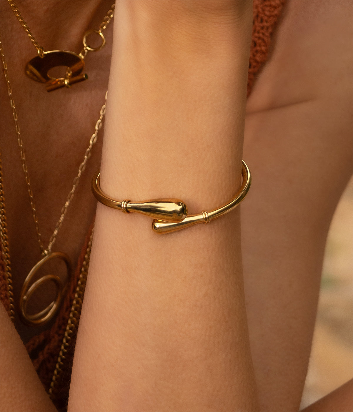 Bracelet Jonc Olaline (Acier doré)