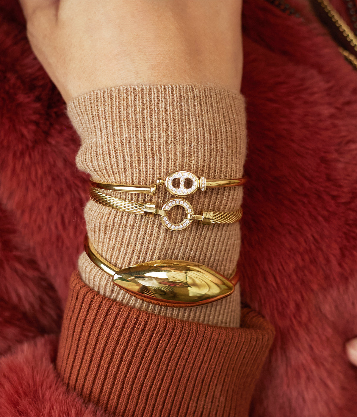 Bracelet Jonc Invalis (Acier doré)