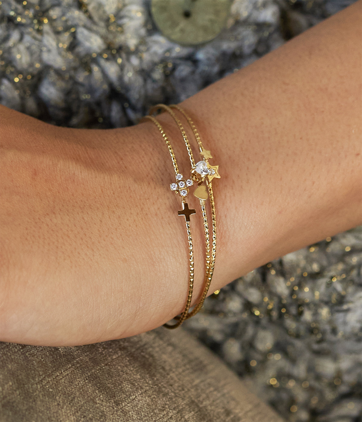 Bracelet Jonc Aéris (Acier doré)