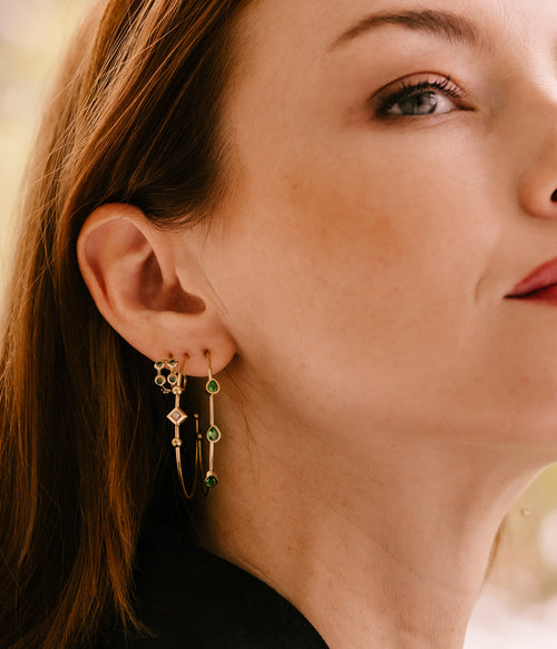 Boucles d'oreilles créoles Carole (Acier doré)