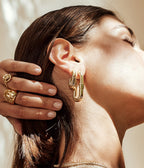 Boucles d'oreilles Lafra (Acier doré)