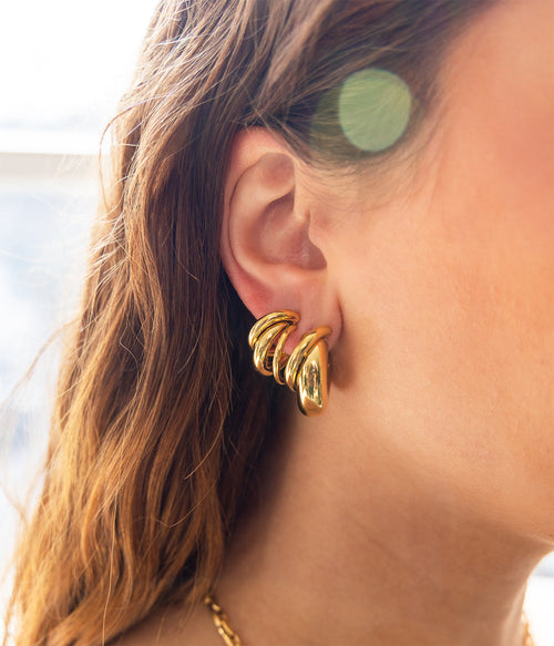 Boucles d'oreilles Chika (Acier doré)