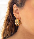 Boucles d'oreilles Loïs (Acier doré)