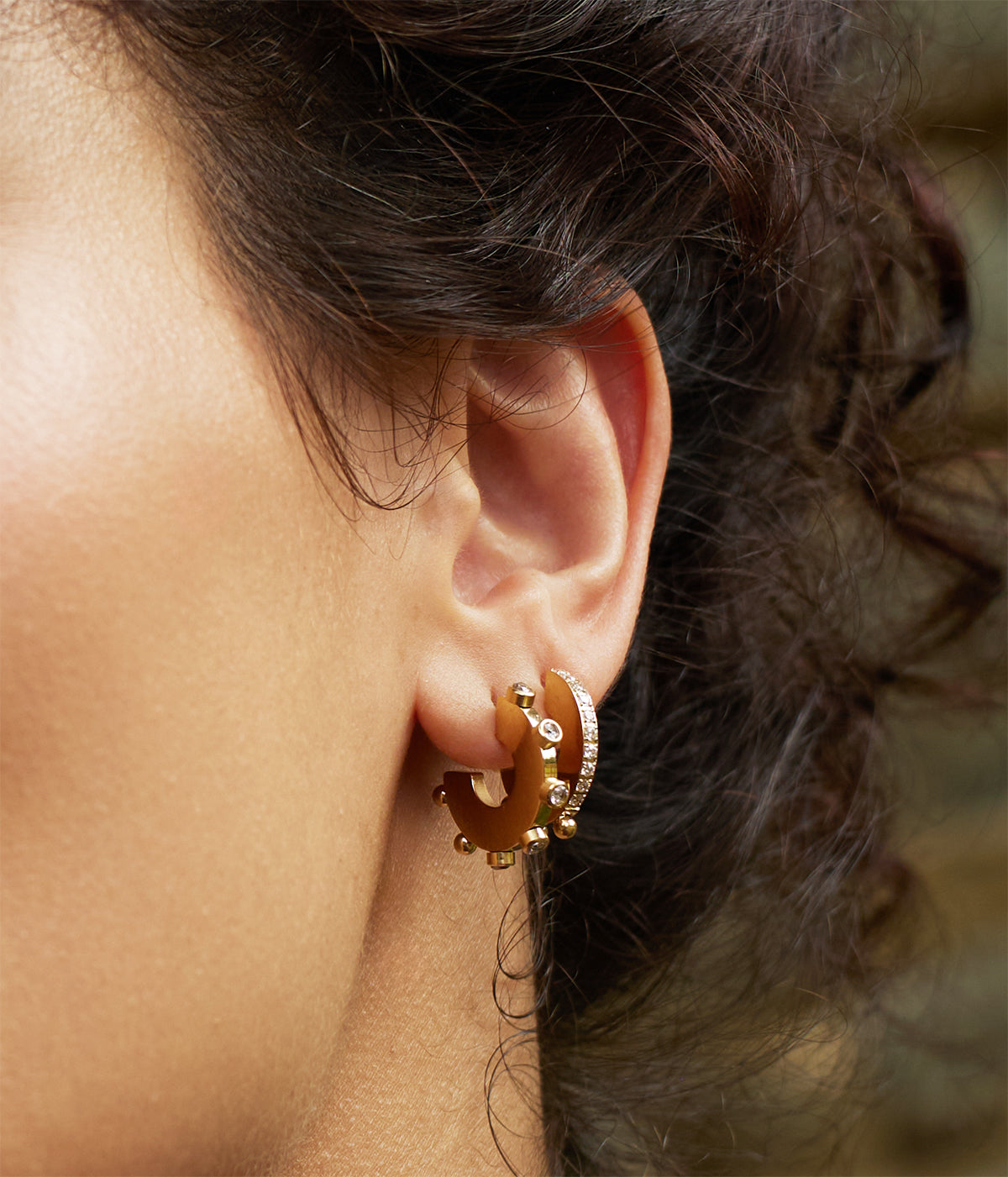 Boucles d'oreilles Orris (Acier doré)