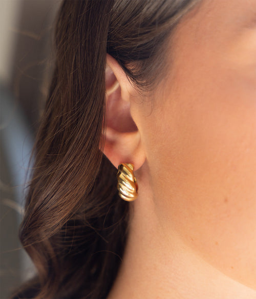 Boucles d'oreilles Aisa (Acier doré)