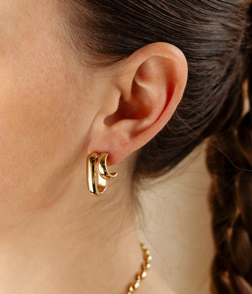 Boucles d'oreilles Astrolab (Acier doré)