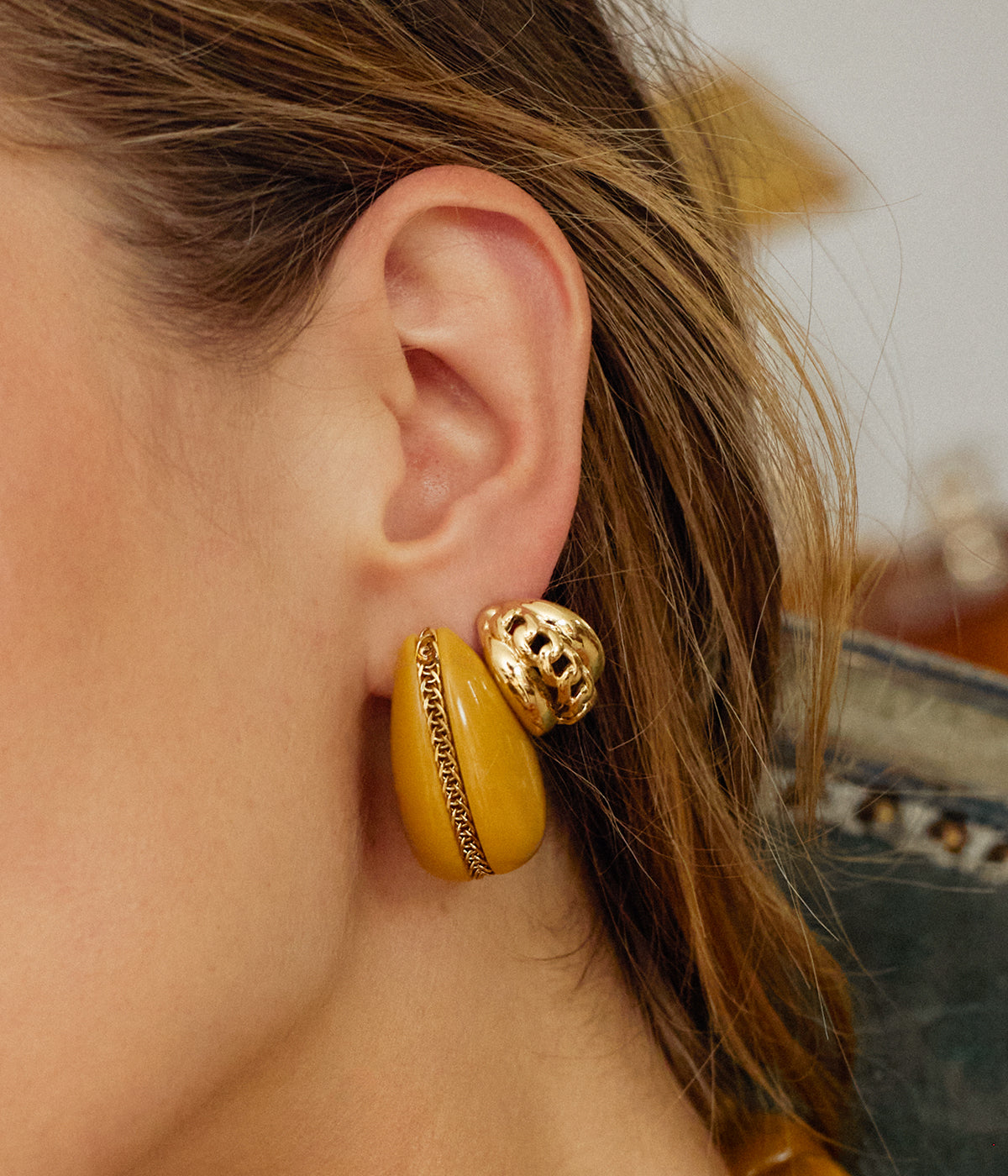 Boucles d'oreilles Siponto (Acier doré)