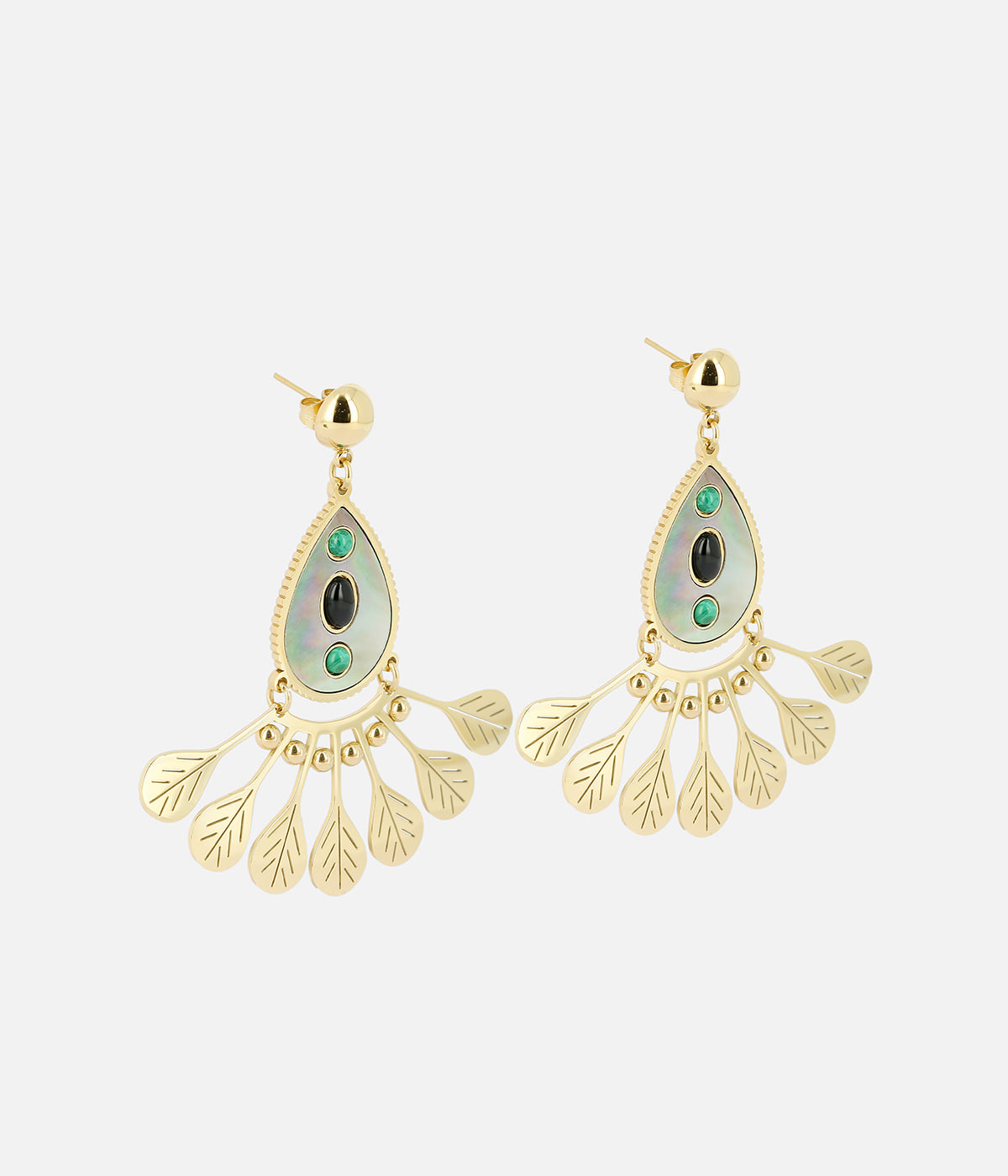 Boucles d'oreilles Maya (Acier doré)