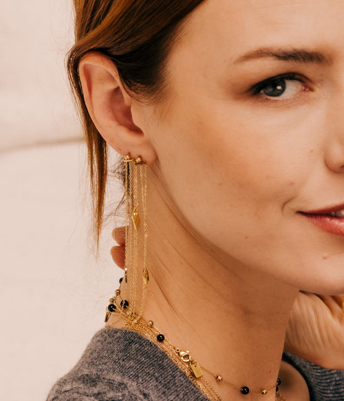 Boucles d'oreilles Cabaret (Acier doré)