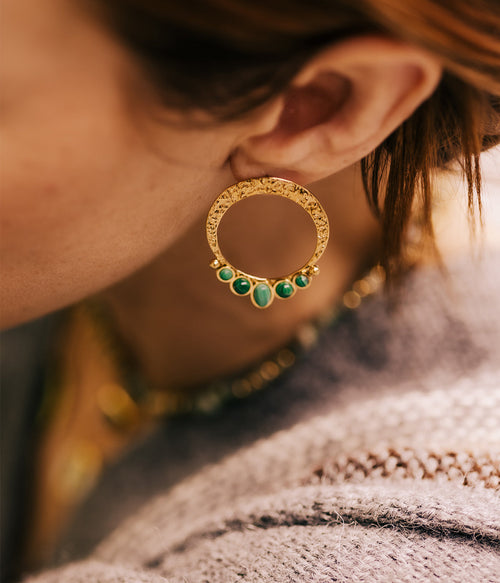 Boucles d'oreilles Cordelia (Acier doré)