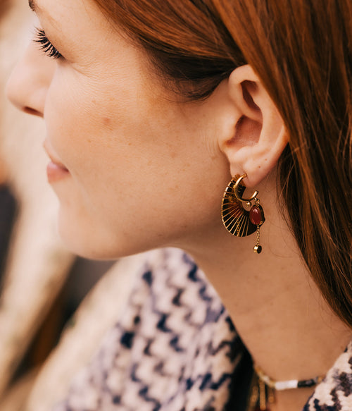 Boucles d'oreilles Baza (Acier doré)