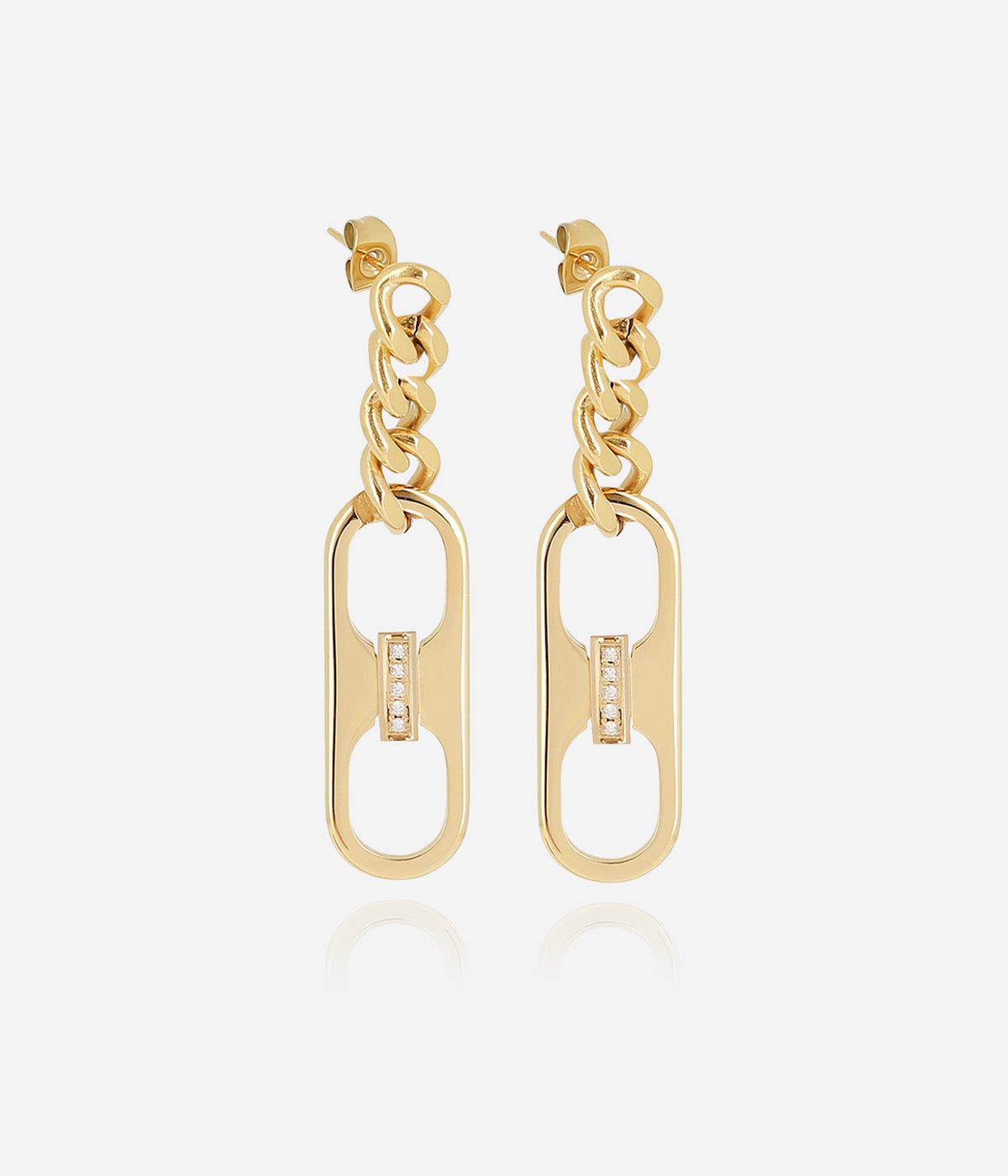Boucles d'oreilles Oxya (Acier doré)