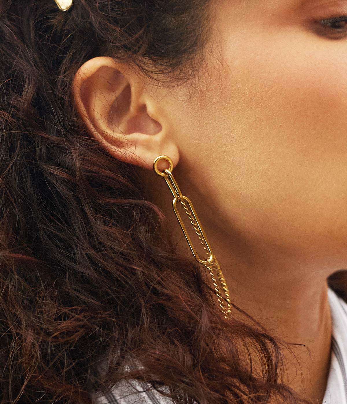 Boucles d'oreilles Solis (Acier doré)