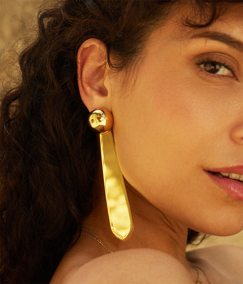 Boucles d'oreilles Carter (Acier doré)