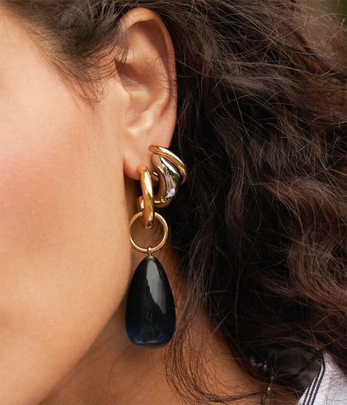 Boucles d'oreilles Alban (Acier doré)