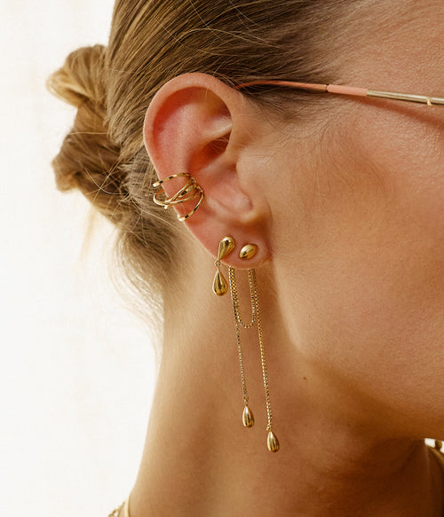 Boucles d'oreilles Aradeo (Acier doré)