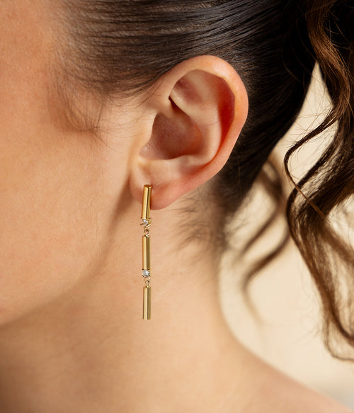 Boucles d'oreilles Arbori (Acier doré)