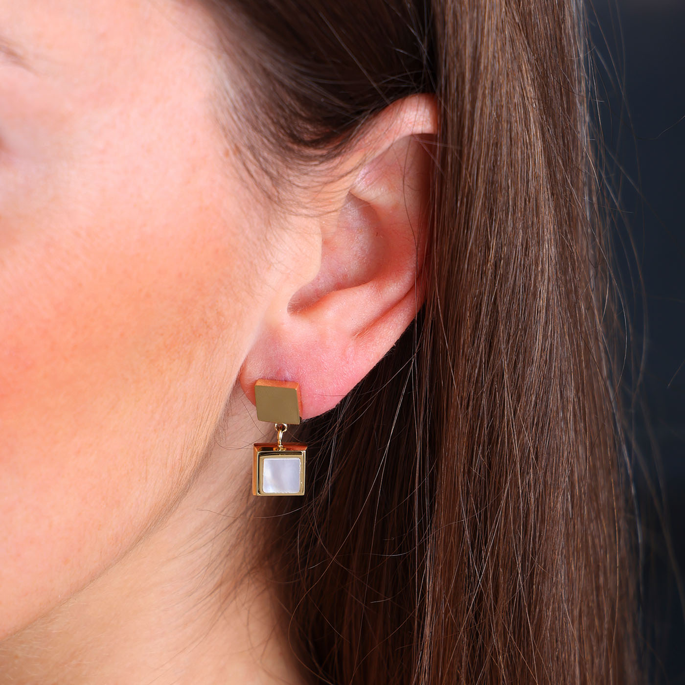 Boucles d'oreilles Holly (Acier doré)