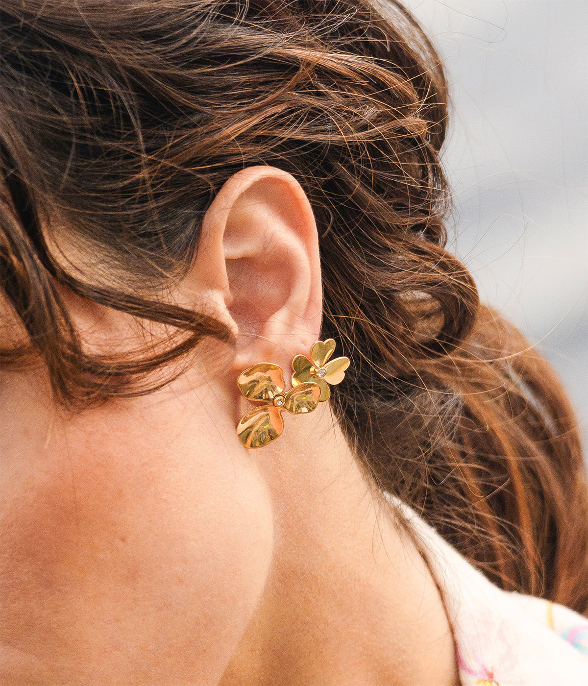 Boucles d'oreilles Kayna (Acier doré)