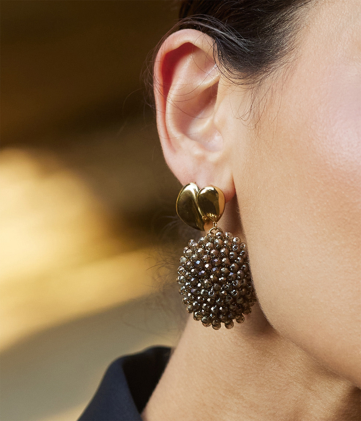 Boucles d'oreilles Gaïa (Acier doré)
