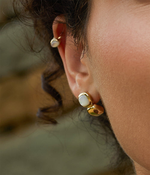 Boucles d'oreilles Aven (Acier doré)