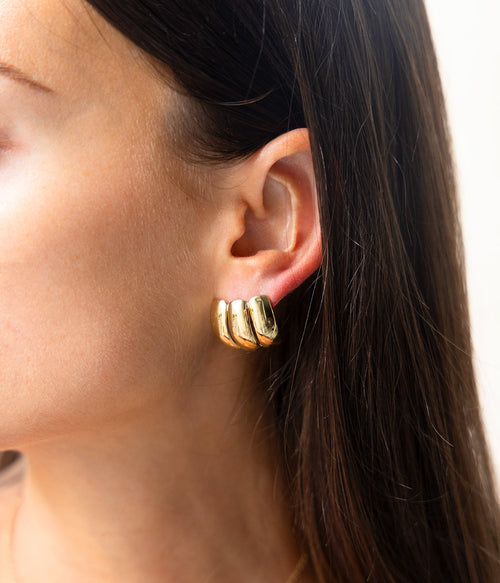 Boucles d'oreilles Aramaki (Acier doré)