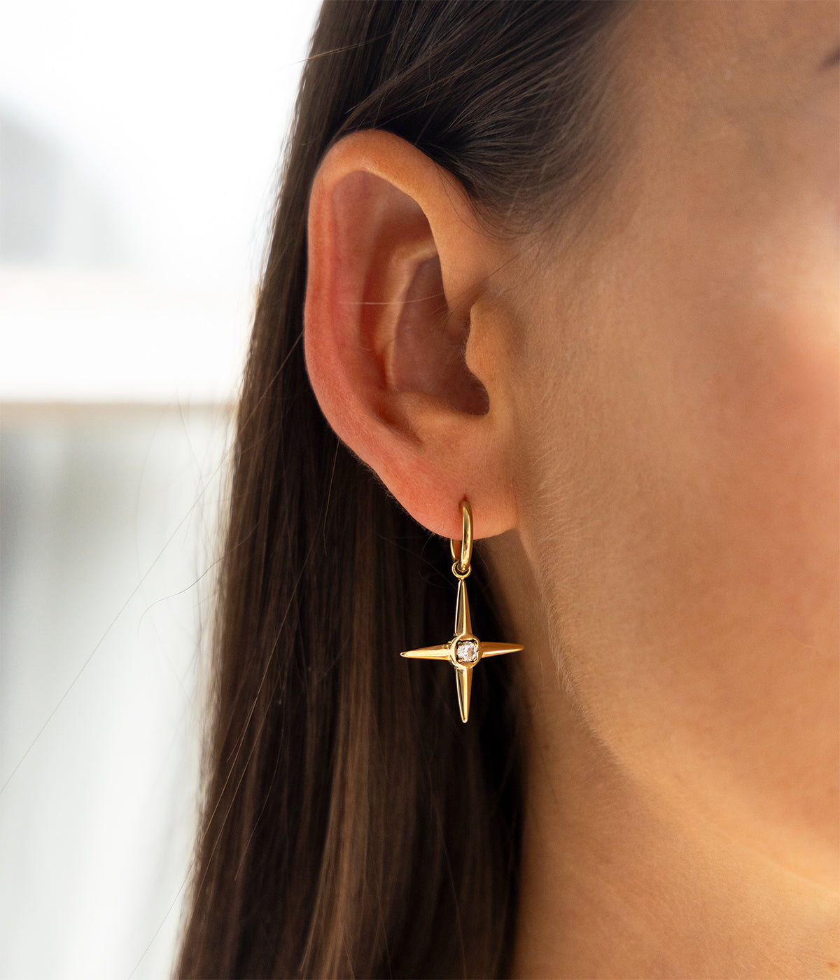 Boucles d'oreilles Isidore (Acier doré)