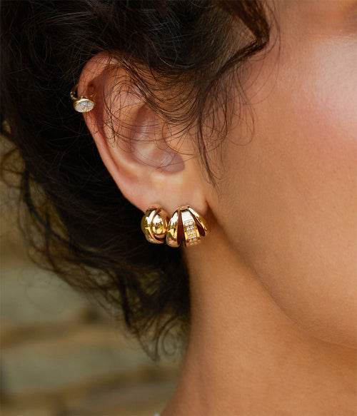 Boucles d'oreilles Aélis (Acier doré)
