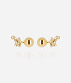 Boucles d'oreilles Tracks (Acier doré)