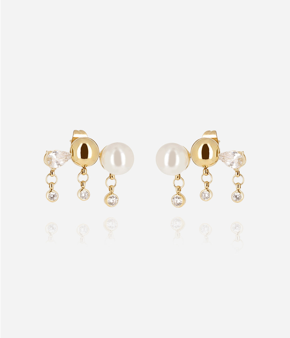 Boucles d'oreilles Strates (Acier doré)