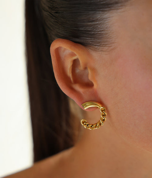 Boucles d'oreilles Carbonio (Acier doré)