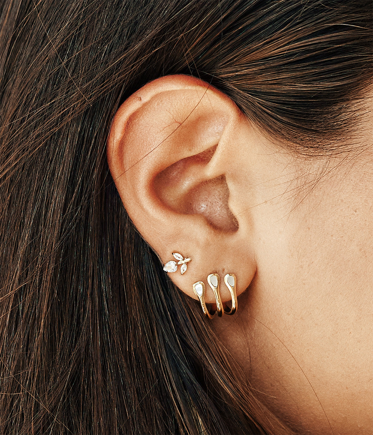 Boucles d'oreilles Circée (Acier doré)