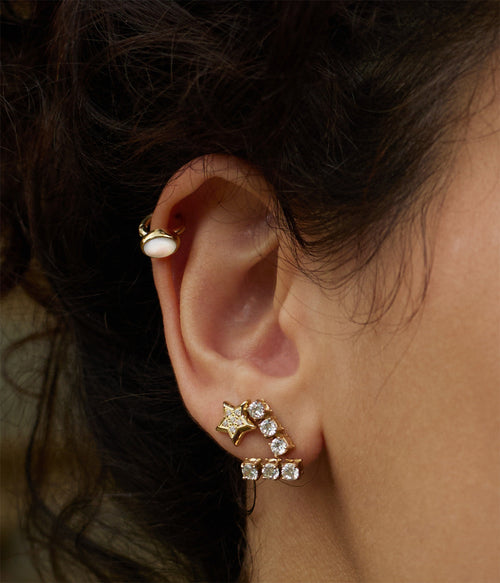 Boucles d'oreilles Aéris (Acier doré)