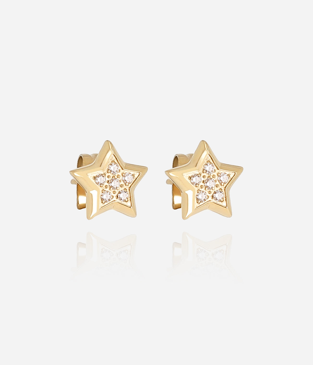 Boucles d'oreilles Aéris (Acier doré)