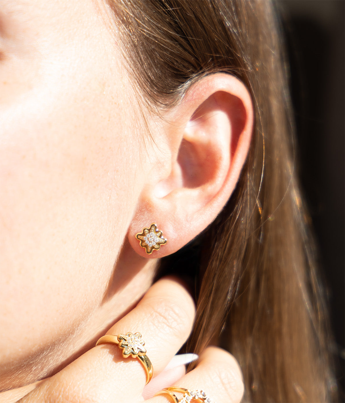 Boucles d'oreilles Acilia (Acier doré)