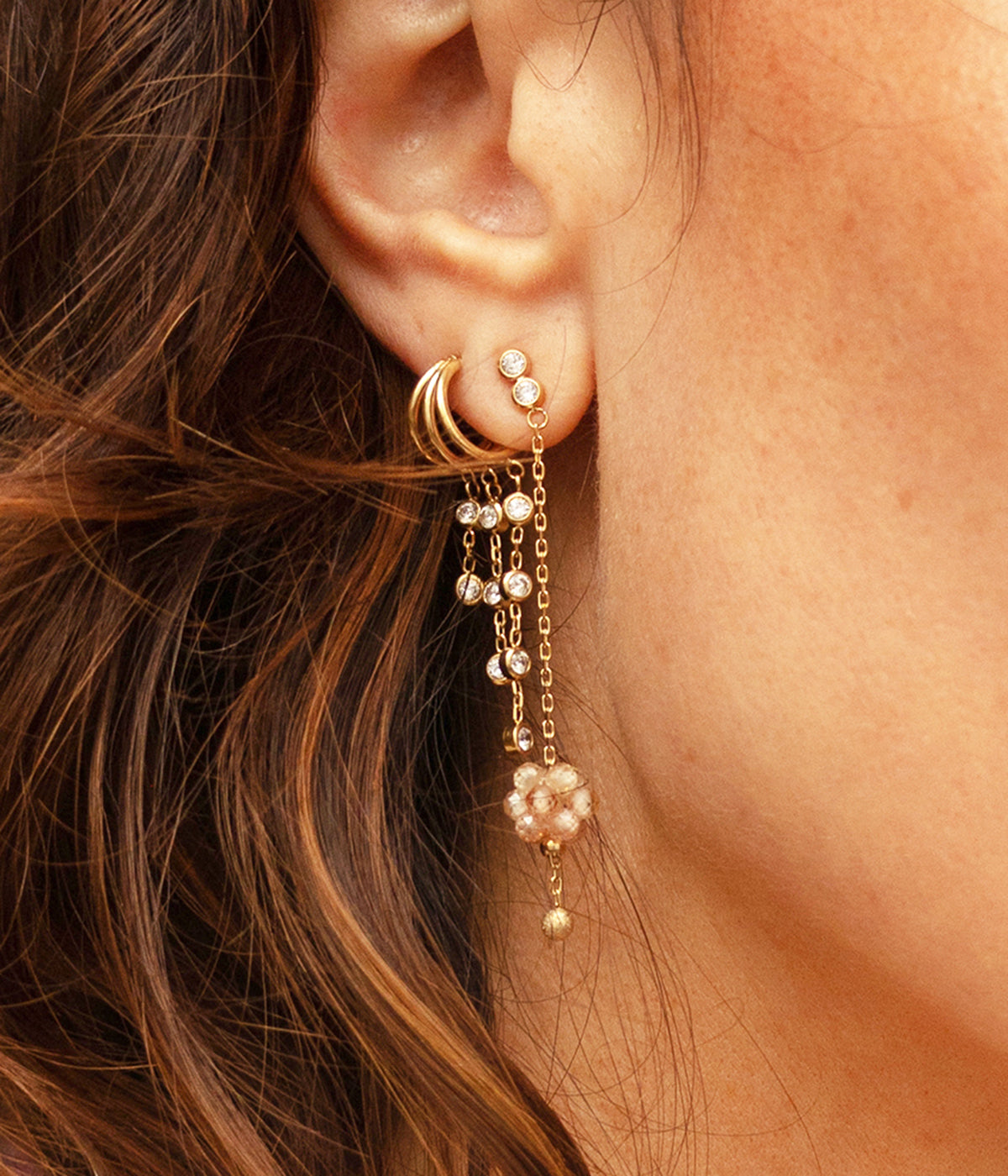 Boucles d'oreilles Teresa (Acier doré)