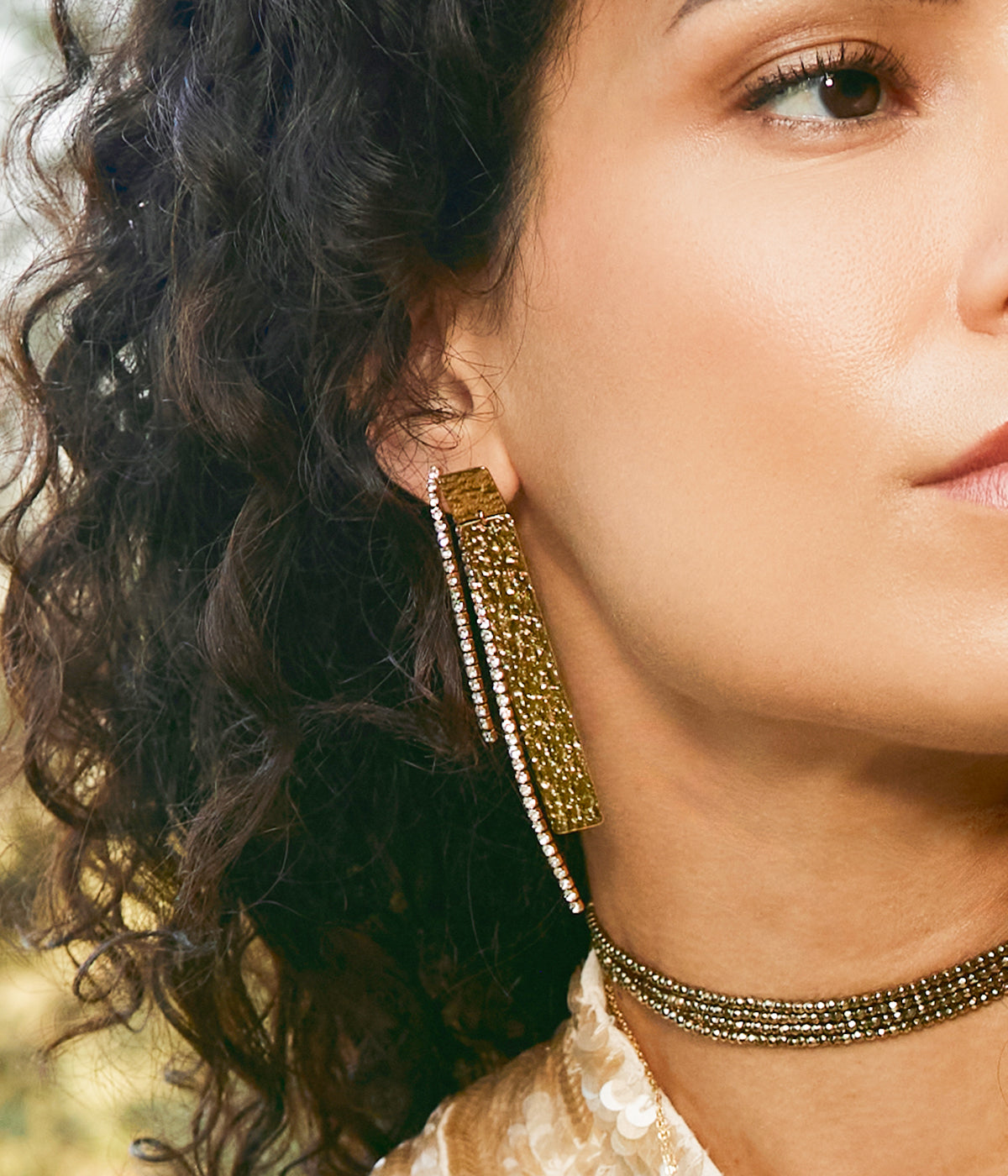 Boucles d'oreilles Akane (Acier doré)