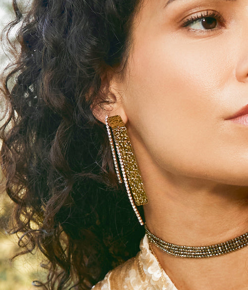 Boucles d'oreilles Akane (Acier doré)