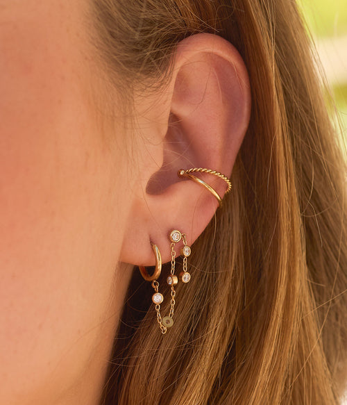 Boucles d'oreilles Ageha (Acier doré)