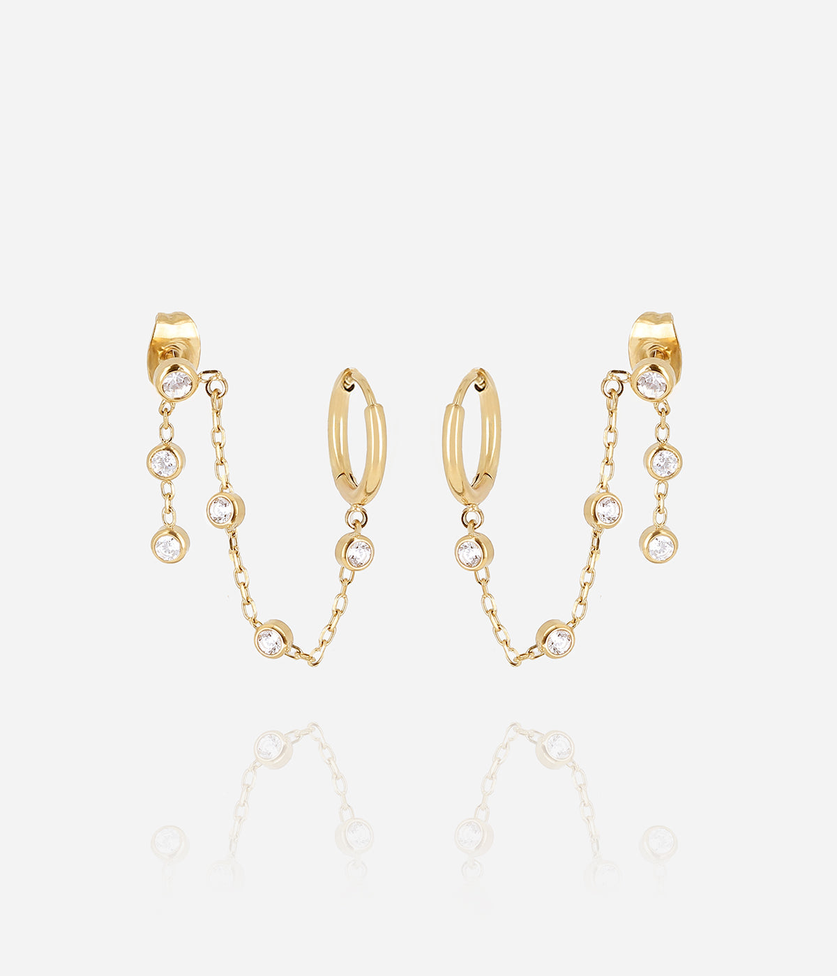 Boucles d'oreilles Ageha (Acier doré)