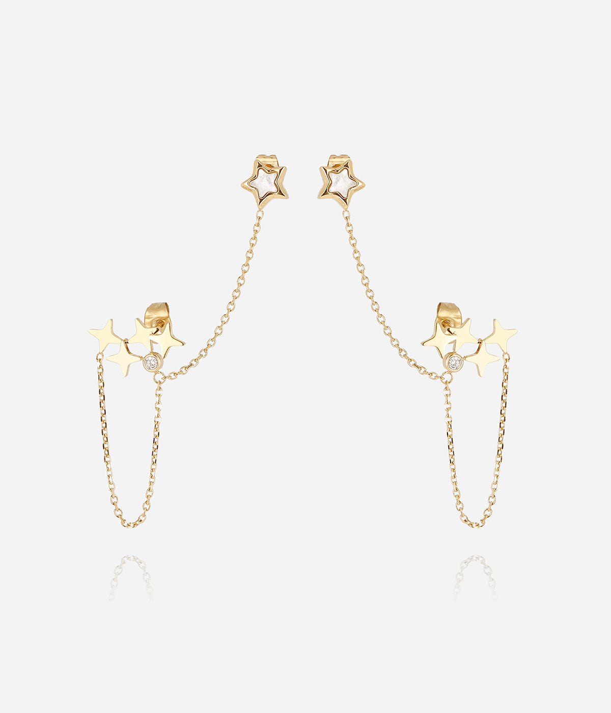 Boucles d'oreilles Pistis (Acier doré)
