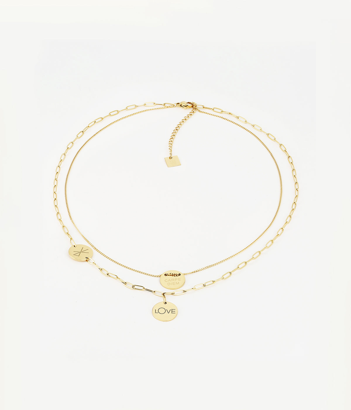 Collier Multi Charm Love (Acier doré)