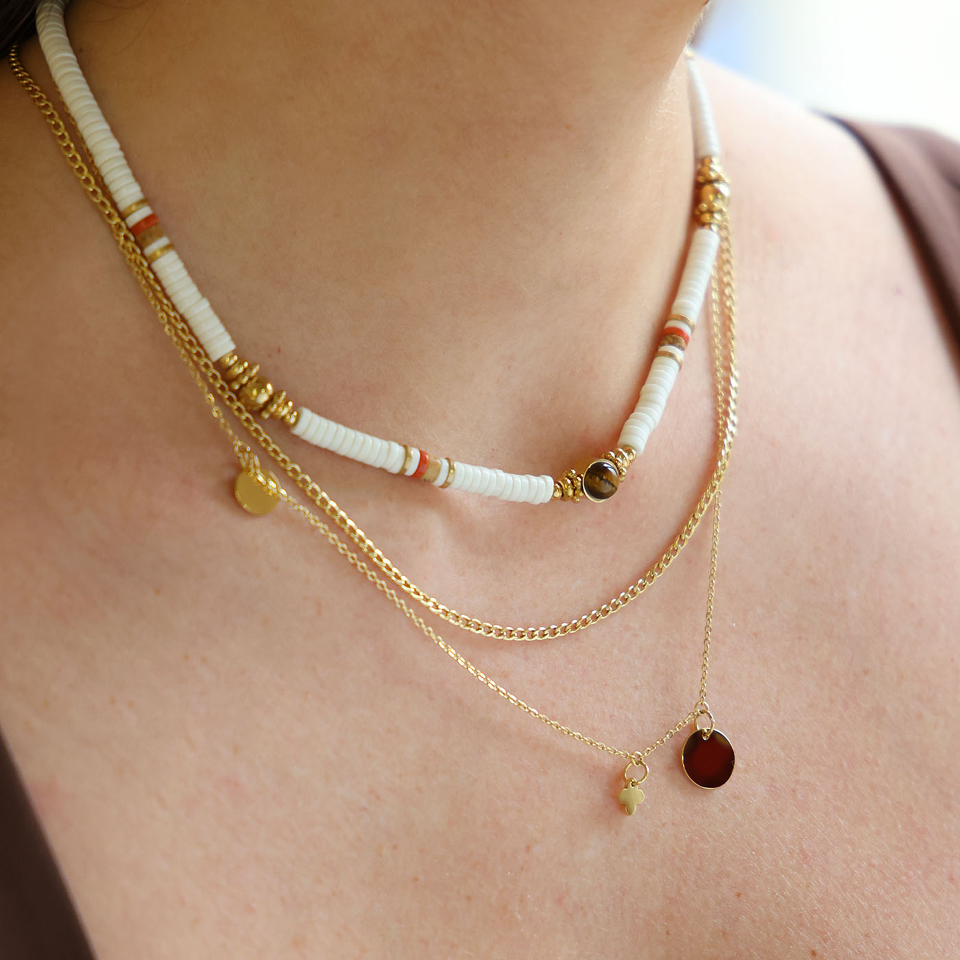 Collier Pastillas (Acier doré)
