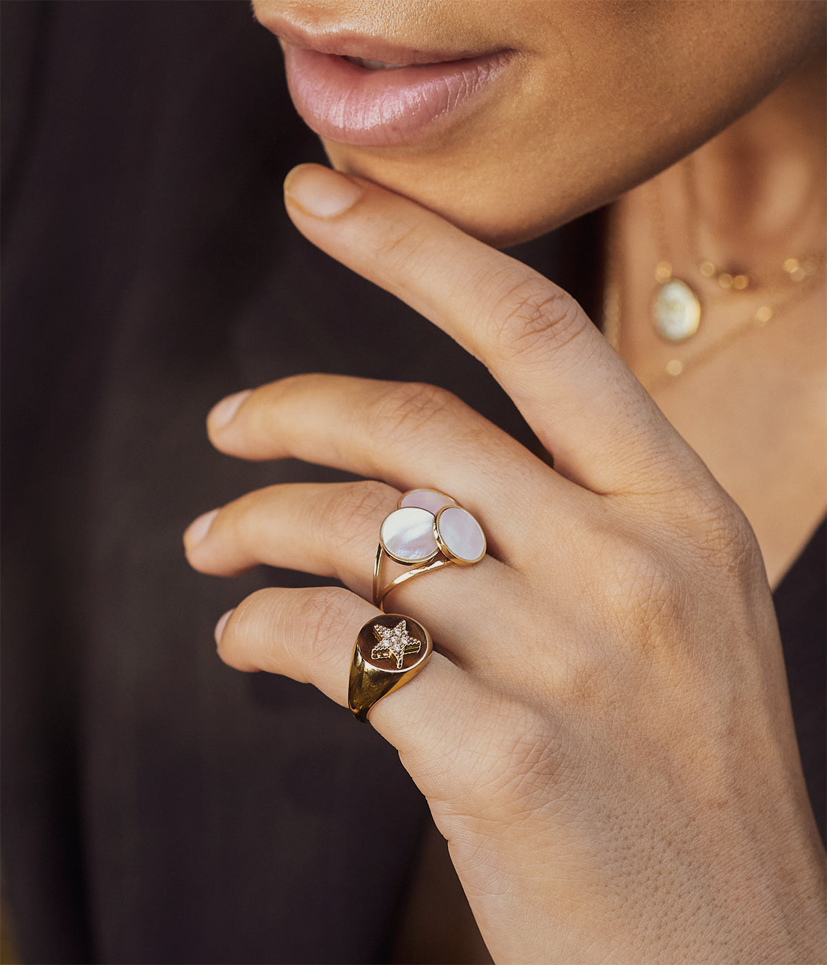 Bague Heleas (Acier doré)