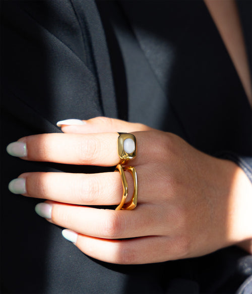 Bague Syléna (Acier doré)