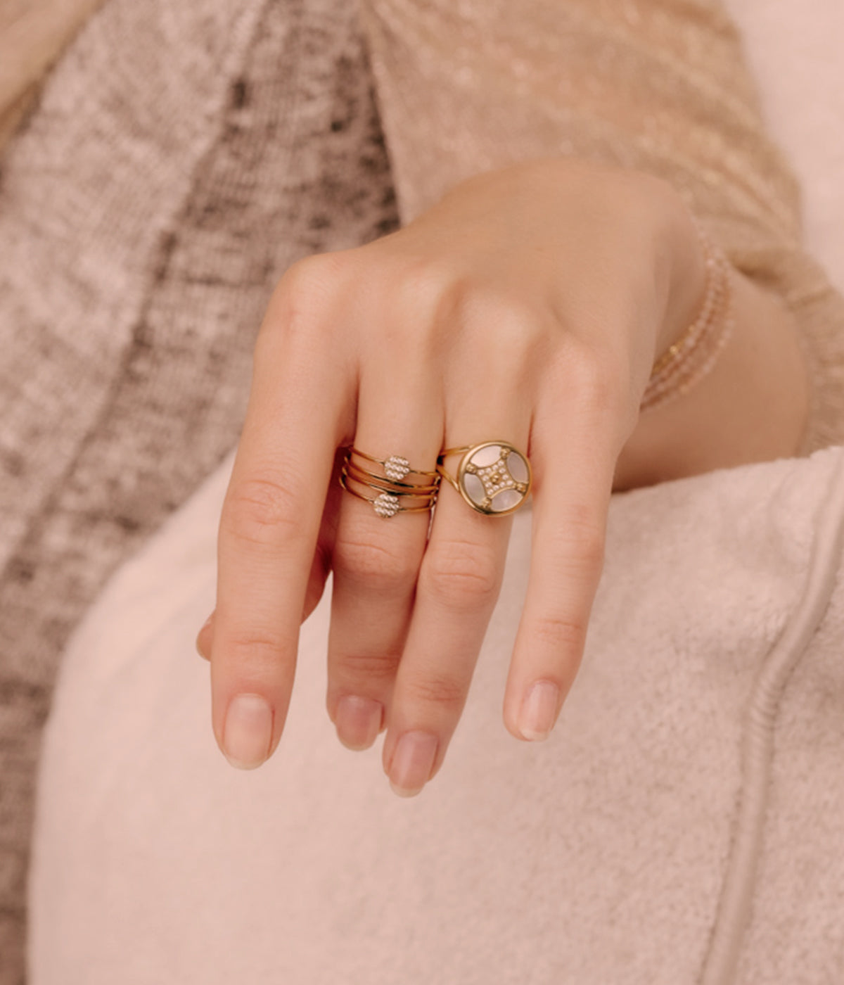 Bague Suzin (Acier doré)