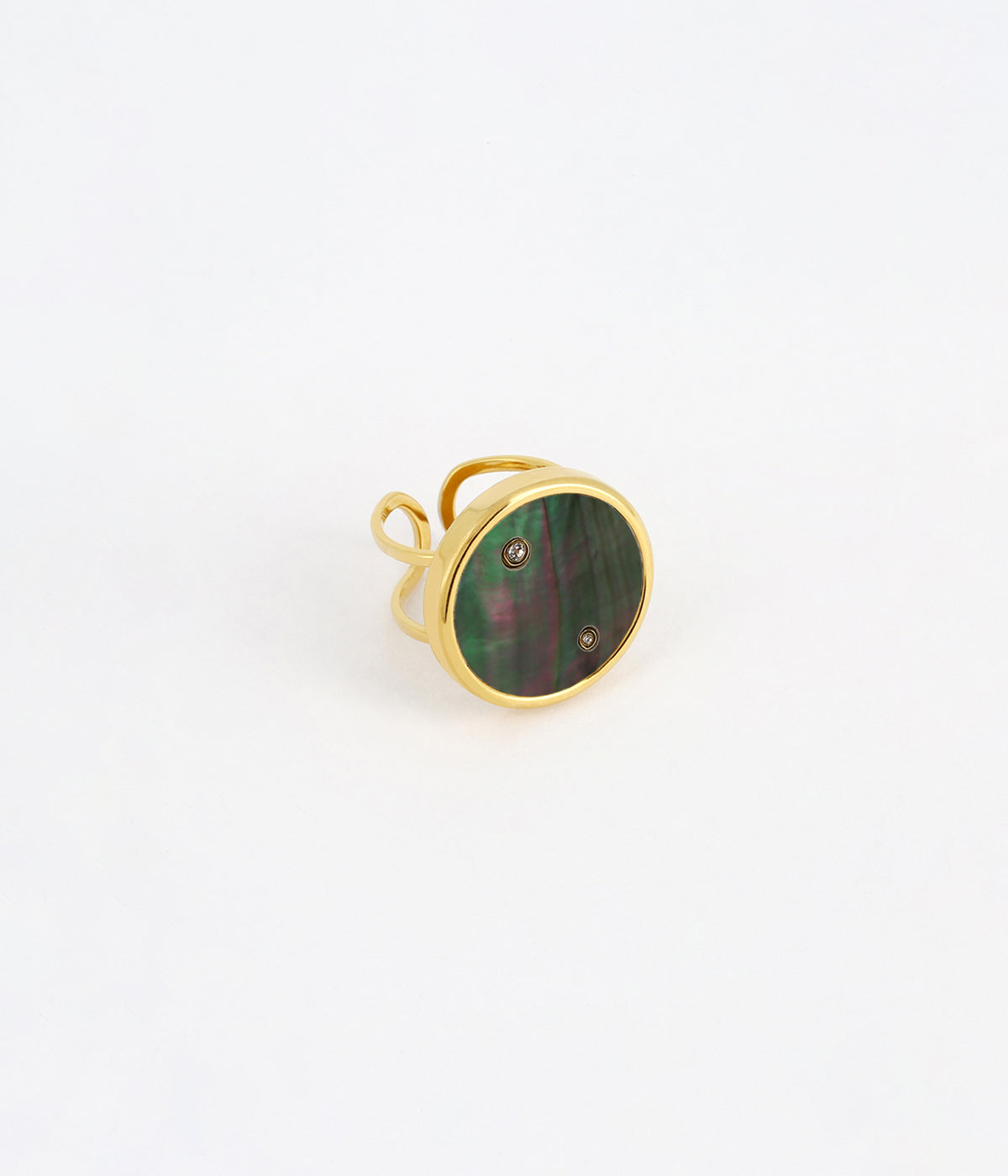 Bague Button (Acier doré)